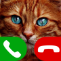 icon fake call cat game (permainan kucing panggilan palsu)