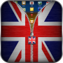 icon UK Flag Zipper Lock(Bendera Inggris Layar Kunci Ritsleting Layar)