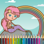 icon Mermaid Coloring Game(Mewarnai Aktivitas Mermaid
)