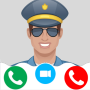icon police kids Video Call(anak Panduan polisi - aplikasi panggilan palsu
)