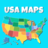 icon com.iz.games.usa.maps.educational.learning.kids.puzzle.geography.states.flags(USA Peta Game Geografi Anak -Anak) 1.1