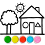 icon Glitter House coloring for kid ()