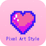 icon Pixel Art Style(Pixel Art Style Theme
)