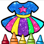 icon Glitter Dresses Coloring Book and Drawing pages (Gaun Gemerlap Buku Mewarnai dan halaman Gambar
)
