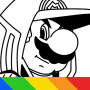 icon Draw Mario(Cara menggambar karakter Mari
)