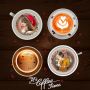 icon Coffee Cup Photo Frame(Cangkir Kopi Bingkai Foto Ganda)