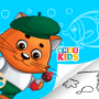 icon Colouring Pages for Kids(Halaman Mewarnai Sketsa Datar untuk Anak-anak
)