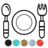 icon Kitchen Tools Coloring Book(Alat Dapur Buku Mewarnai
) 14