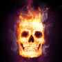 icon Fire Skulls Live Wallpaper(Tengkorak Api Gambar Animasi)