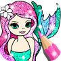 icon Mermaid Coloring Book Glitter(Mermaid Coloring Page Glitter)