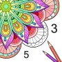 icon Mandala Color by Number Book ()