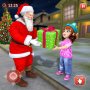 icon Christmas Flying Santa Gift Delivery()