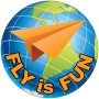 icon FLY is FUN Aviation Navigation (FLY adalah Navigasi Penerbangan MENYENANGKAN)