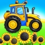 icon Tractor, car: kids farm games (Tractor, mobil: permainan pertanian anak-anak)