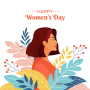 icon Womens day greeting frame card (Kartu bingkai ucapan hari wanita)
