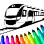 icon Train game: coloring book. (Game kereta: buku mewarnai.)