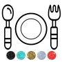 icon Kitchen Tools Coloring Book (Alat Dapur Buku Mewarnai
)