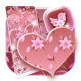 icon Pink Flower Heart Launcher Theme(Bunga Merah Muda Hati Tema
)
